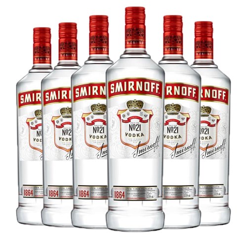 Case of 6 Smirnoff Red Vodka (6x70cl)